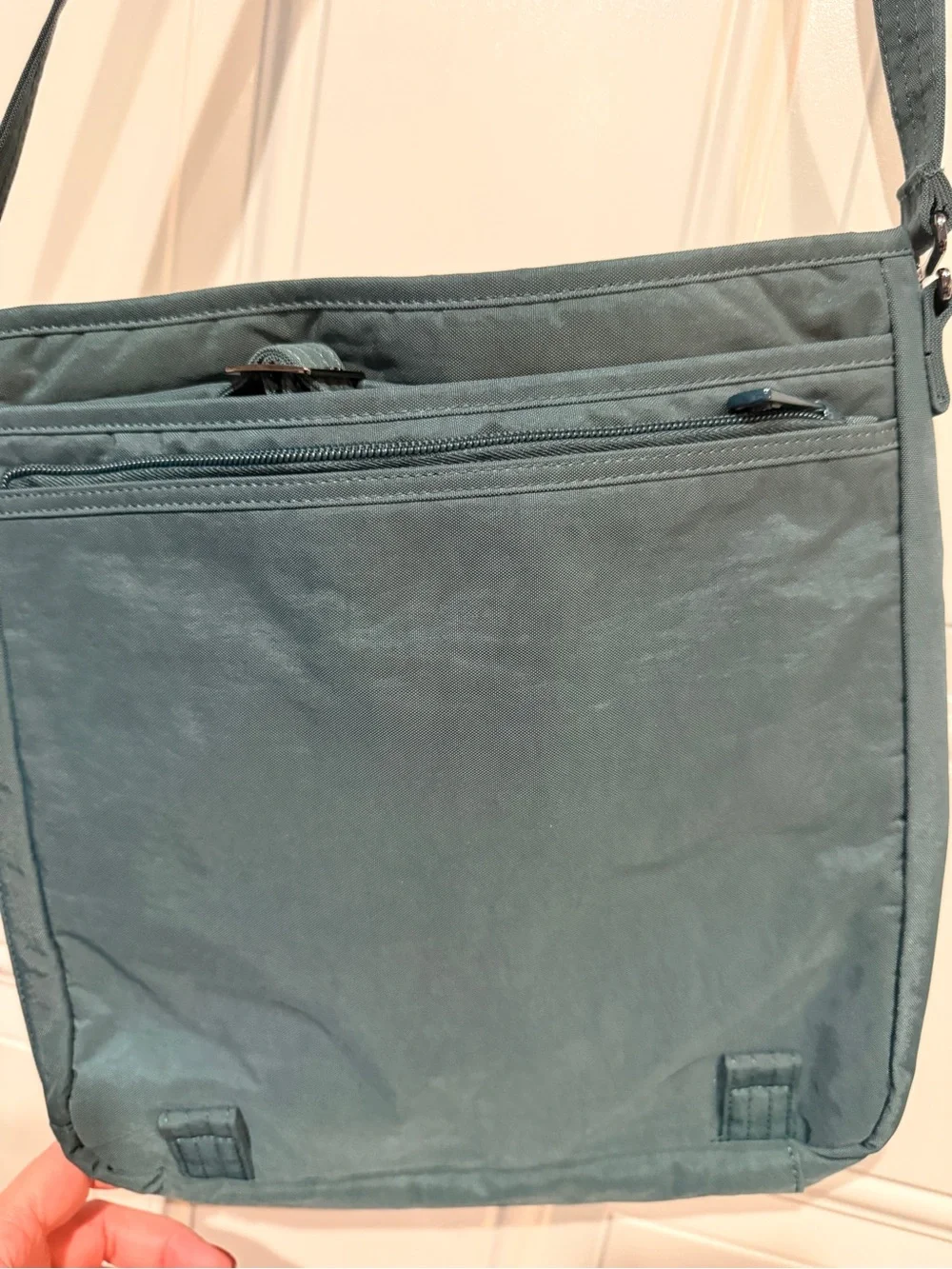 Lug Monorail Peacock Blue-Green Quilted Crossbody